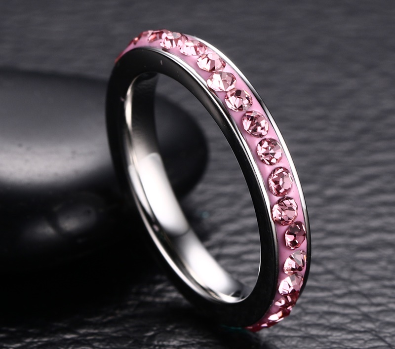 Pink kristályköves gyűrű