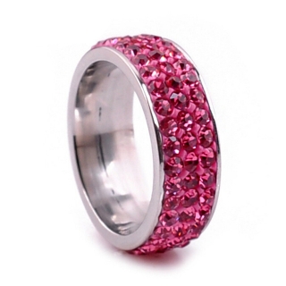 Pink kristály gyűrű 