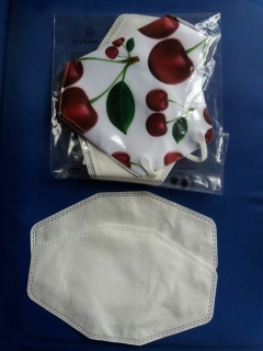 Cherry mintás textil maszk cserélhető szűrőbetéttel