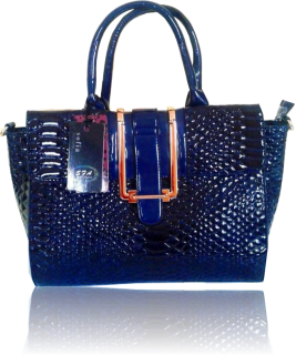 Sofia kék lakk női táska